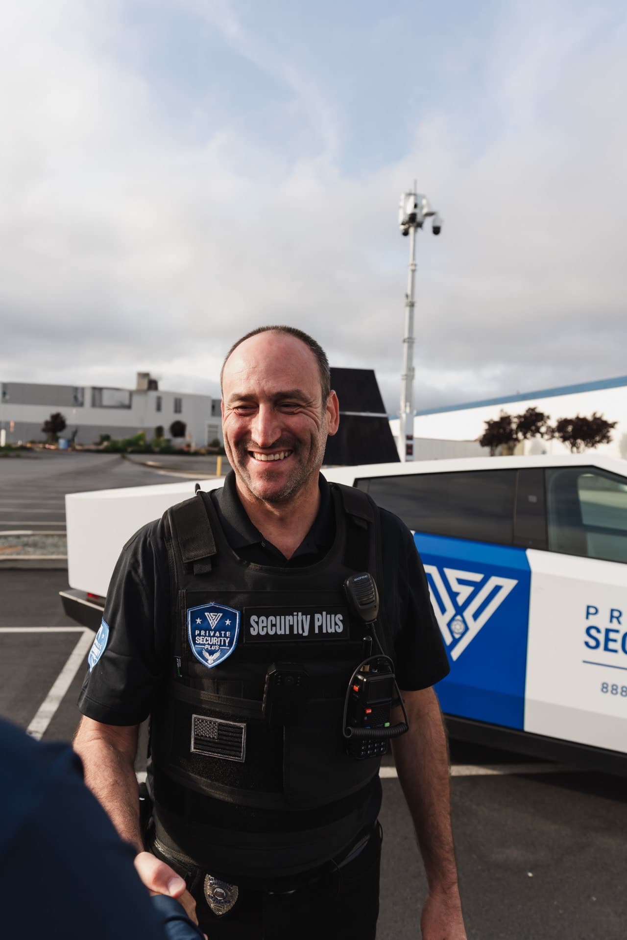 PSP security officer in uniform smiling